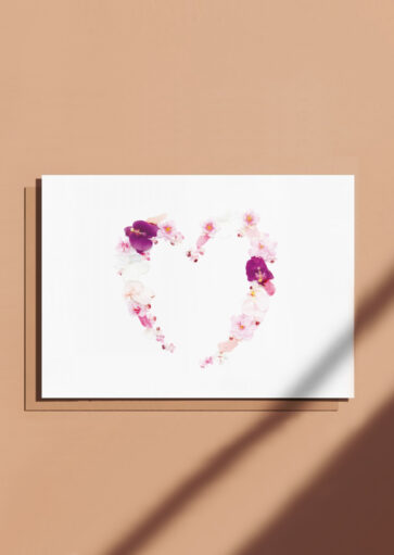 Carte postale Coeur fleuri