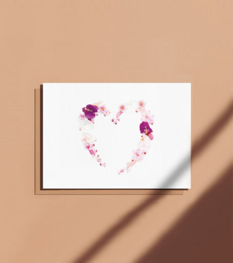 Carte postale a offrir illustration coeur florale