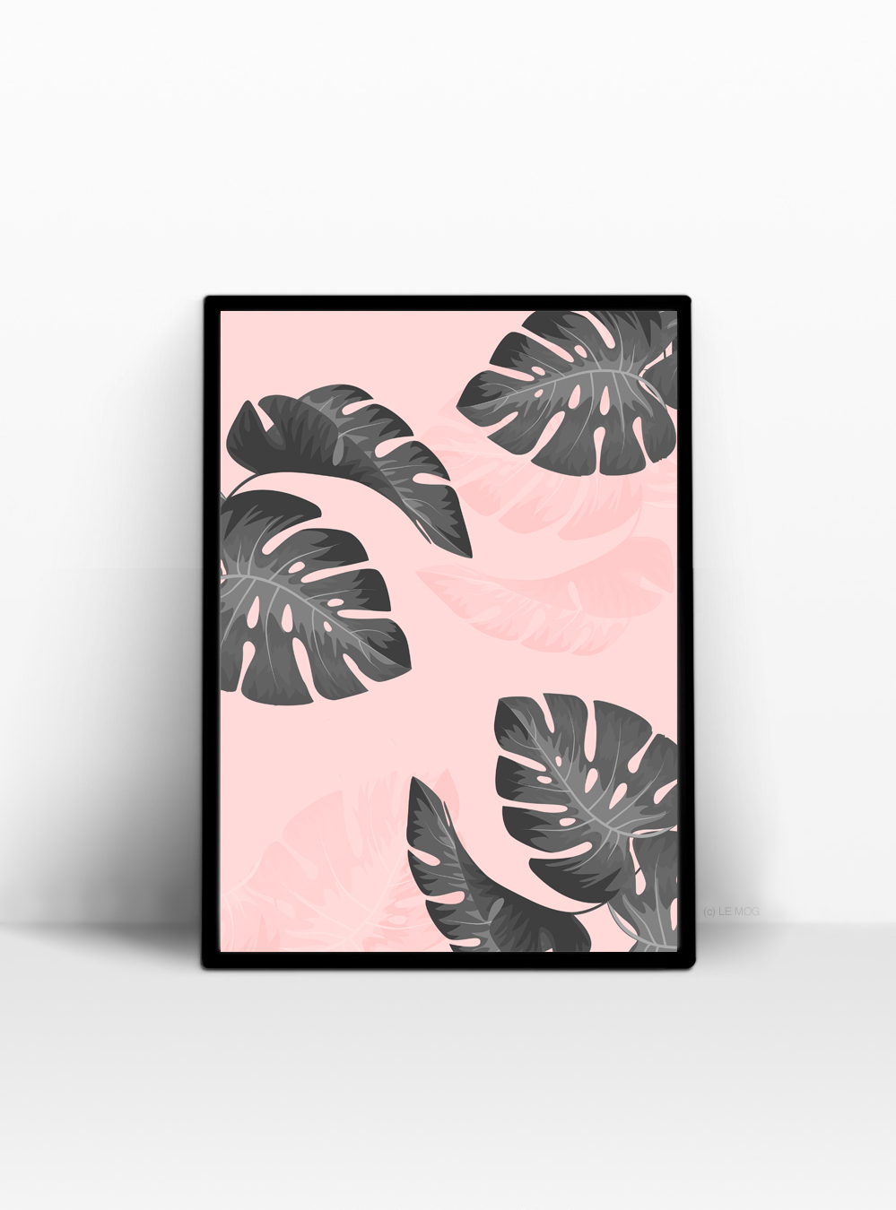 Affiche palmiers rose, décoration tropical - Le Mog