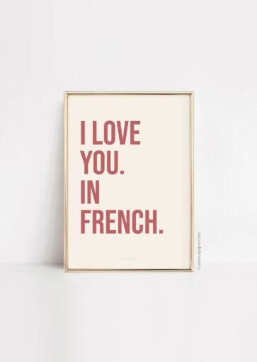 Affiche I love you in french à imprimer