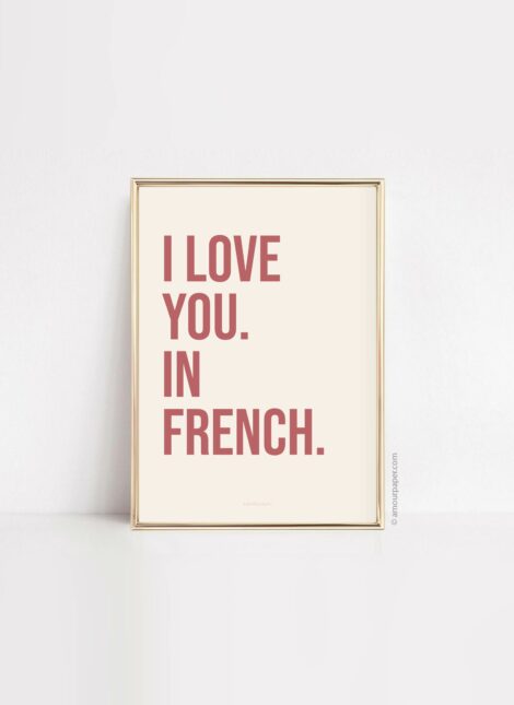 affiche i love you in french