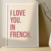 Affiche i love you in french