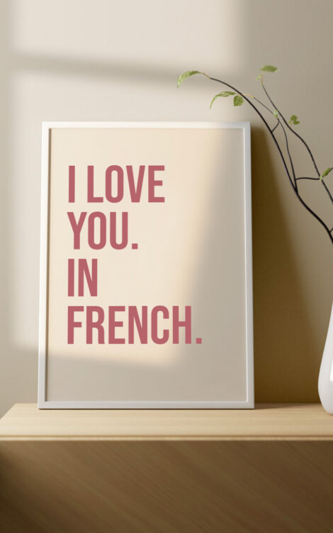 Affiche i love you in french
