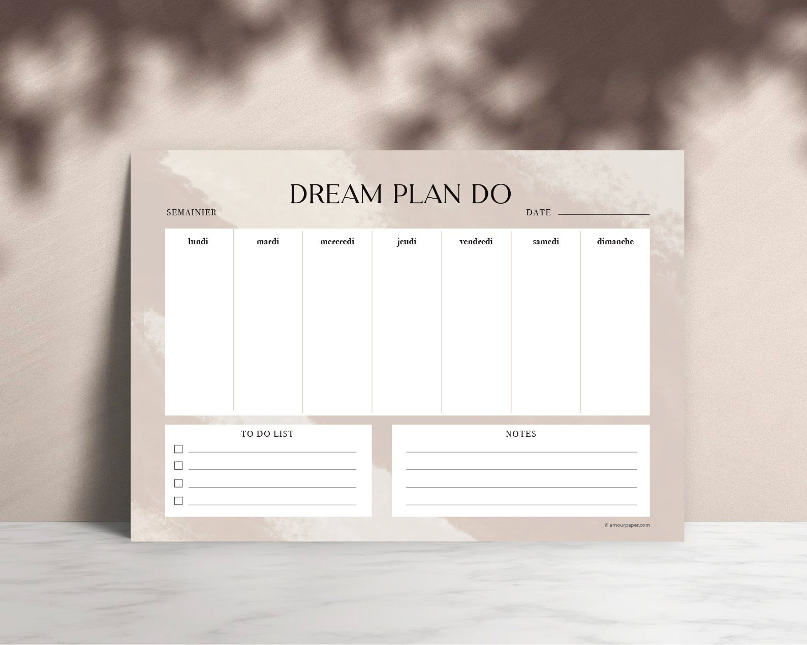planner dream plan do organisation